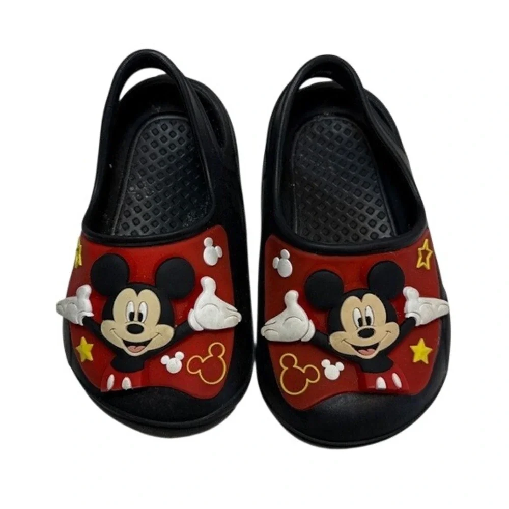 Disney Mickey Mouse Clogs Kids Black Red Unisex‎ 3D Character Slip On Size 5/6